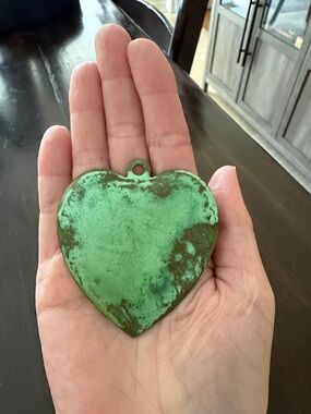Patina Green Heart Pendant Charm